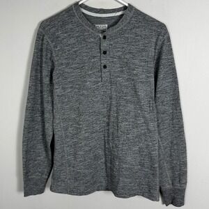 Rag and Bone‎ Grey Long Sleeve Henley Shirt Mens Sz Small Heathered Gray Minimal
